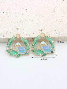 4pcs Butterfly, Floral Wreath, Bird, Lake Blue Rabbit DIY Fashion Jewelry Pendant Accessories For Daily Wear
