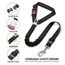 1pc Explosion-Proof Car Safety Dog Leash, Multi-Functional Dog Traction Rope, Automotive Safety Belt, Double-Sided Reflective, Retractable & Adjustable For Large Dogs