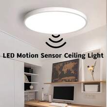 LEOEU Lot de 3/2/1 plafonniers LED modernes IEGLED 18 W avec détecteur de mouvement, 1 800 lm 4 000 K ф23 x 2,4 cm, plafonniers ronds fins avec détecteur de mouvement pour salon, cuisine, couloir, chambre à coucher, lampes LED intelligentes, éclairage d'intérieur à montage au plafond
