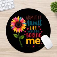 Mousepad Redondo com Base de Borracha Antiderrapante, Mousepad Engraçado, Adequado para Mouse de Computador Sem Fio de Mesa, Escritório e Casa, Suprimentos de Escritório Decorativos, Um Presente Adorável para Mulheres e Meninas