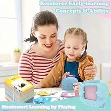 224张基础词汇闪卡，儿童英语发音闪卡，蒙特梭利早教闪卡玩具，语言训练玩具，儿童感官学前教育生日圣诞礼物玩具，圣诞袜填充物 - 彩色 - 查看 6