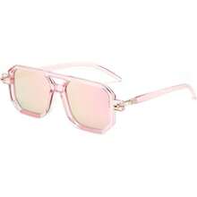033 Montura transparente rosa y lentes rosa espejo