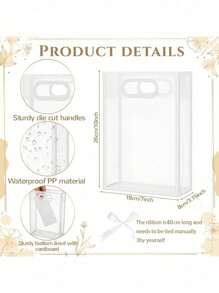 10 Transparent Frosted Plastic Gift Bags (With Ribbon/Ribbon Length Of 40cm). Equipped With A 40 Centimeter Long Thread That Requires Manual Sewing. Reusable Transparent Gift Bag, Wrap Around Gift Bag (With Tie) Including Ribbon. Suitable For Gift Givers. (One Ribbon Per Bag)