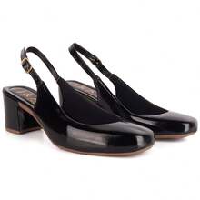 Women's Pumps Medium Thick Heel Patent Leather Formal Work Party Casual Classic Fashion 2025 - màu đen - Xem 3