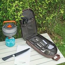 Bolsa de armazenamento portátil e prática em nylon para utensílios de cozinha, ideal para camping, churrasco e viagens - Organize facilmente facas, colheres e outros utensílios de cozinha (somente a bolsa - utensílios de cozinha não incluídos). - Multicolorido - Ver 12