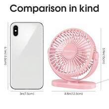便携式 USB 冷却风扇，360° 可调，三速，超静音，适用于家庭、卧室、厨房、露营、旅行 - 彩色 - 查看 9
