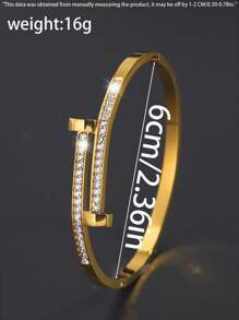 Camhanno 1 pieza Brazalete minimalista retro de acero inoxidable adecuado para uso diario de mujeres/regalo perfecto para el Día de San Valentín y Navidad para amigos
