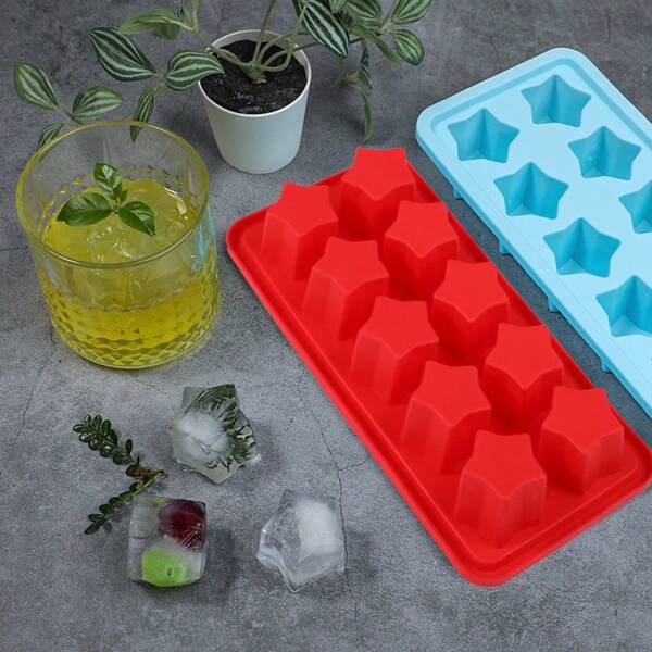 1 Stück Silikon Eiswürfelbehälter mit Deckel, sternförmige Eiswürfelform geeignet für Whiskey und Cocktails, leicht entfernbare Gelee Stiftform