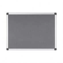 Bi-Office Tablero de corcho Maya, 60 x 45 cm, superficie de fieltro gris, marco de aluminio - Gris - Ver 1