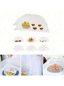1pc Large White Pop-Up Mesh Food Cover Tent - Collapsible And Washable, Suitable For Picnics, BBQs, Parties And Outdoor Dining - Anti-Insect Kitchen Accessory/Garden/Wedding/Garden Decor/Holiday Essentials/Kitchen Accessories/Bedroom Decor/Fathers Dad Gift/Room Decor/Kitchen/Home Decor/Travel Essentials/Camping/Room Decor Bedroom/Home/Travel/Birthday Decorations