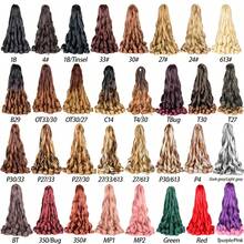 8 Packs French Curly Braiding Hair For Box Braids 24Inch Pre Stretched Loose Wavy  Bouncy Braiding Hair Extensions 75g/Pack Synthetic French Curl Crochet Hair Braids Extensions For Women Daily Holidays Party And Cosplay Braided Hair - MP1 - 查看 7
