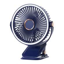 WOOSENHWO USB Rechargeable Desktop Mini Clip Fan With Light, 360 Degree Rotatable Fan, Home/Office Use, Car Cooling, Camping Equipment, Portable Fan