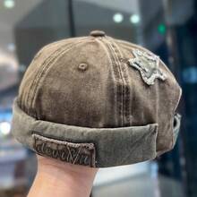 1 件男女通用复古水洗牛仔帽，休闲嘻哈风格，韩国时尚