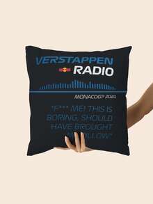 1 buah Sarung Bantal Verstappen Radio Monaco 2025 - Desain Teks Tebal, Resleting, Poliester Dapat Dicuci dengan Mesin - Ideal untuk Dekorasi Rumah Kontemporer & Hadiah, Tidak Termasuk Isian Bantal, Bantal Dekoratif - MultiWarna - View 5