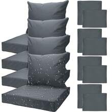 4 Sets Patio Furniture Replacement Chair Cushion Covers For Waterproof Resistant Covers For Seat Yard Garden Deck,24 X 20 Inch, 24 X 24 X 4 Inch - Màu xám đen - Xem 1