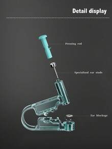 1 件套耳洞枪：钢球耳钉、耳环套装、耳钉枪、穿孔工具 - 袋钻穿孔枪 - 白色 - 查看 7