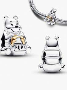 Disney Dije de carruaje encantado con diamantes de laboratorio, apto para brazaletes, joyas de plata de ley 925 para mujer, conmemorativo del 100th Aniversario de Disney