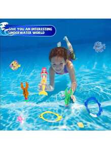 Set de 3/4/12 piezas de juguetes para bucear y jugar en la piscina - Aros de césped para jugar bajo el agua, herramientas para ejercicios de aguantar la respiración en la natación