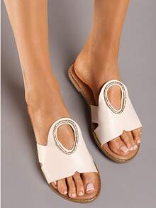 Fashionable Versatile Casual Flat Sandals, Summer - Beige - View 2