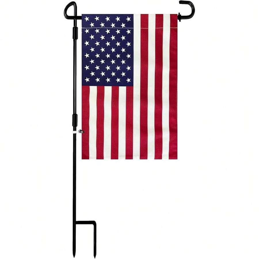 New Garden Flag Stand American Flag Garden Flag Metal Yard Flag Holder Pole Stake All Flag Stands For Garden Flags 12 X 18 Clips And Stopper - 花園旗架 - 查看 1