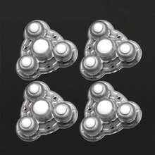 Nuevo 4 Uds. Rueda Universal de bola silenciosa autoadhesiva 300Kg 4 cuentas ruedas para muebles rueda de acero inoxidable 360 °     rotación ST10 - nailon transparente - Ver 13
