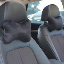 1 pieza/2 piezas Almohada de cuello para reposacabezas de coche, almohada de soporte de cuello para asiento de vehículo, accesorio de cojín de felpa para reposacabezas, adecuado para todas las estaciones, almohada de coche - Multicolor - Ver 4