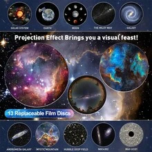 GHUSTAR 13-In-1 Galaxy Projector With 13 Film Discs – Planetarium Star Projector, Starry Night Light, Nebula/Celestial Galaxy Projector, Perfect For Bedroom Decor - Black and White - View 4