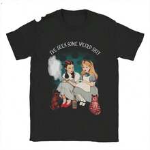 BREATHABLE COOL SUMMER Alice Dorothy Weird Alice's Adventures In Wonderlands Womens Tshirt Short SLEEs Ved Round Neck T-Shirt Summer Top 70283 - 黑色 - 查看 1