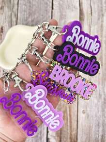 [Customized] 1 Piece Custom Name Tag Acrylic Letter Key Chain, Stylish Two-Color Name Key Chain, Unisex Graduation Gift (6 Styles), Durable, Engraved, Stainless Steel, Colorful, Cute, Funny, Y2K, Fashionable, Unisex, Casual, Customized, Personalized, Unique, His Ideal Gift, She, Boyfriend, Girlfriend, Family, Friends, Ideal Gift For Travel Accessories.