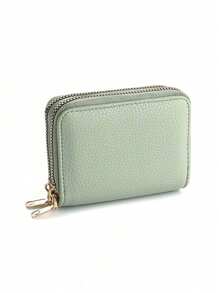 New Women Wallets Female PU Leather Purses Coin Card Holders Short Double Layer Zipper Card Purse Multifunctional Large Capacity Money Bag For Women Wallet Mini Wallet Purse Wallet Card Wallet