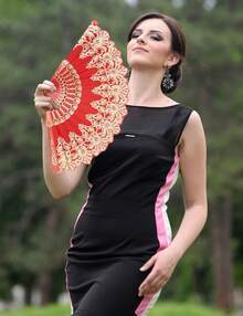 Handheld Chinese Folding Fan Hand Fans For Women Foldable Bulk For Party Wedding Church Dancing (Red) - Redwood - View 9