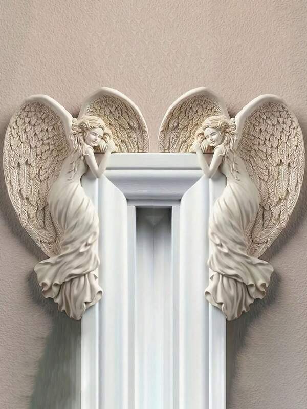 1 Peça Asas de Anjo Deusa em Jardim, Pátios, Molduras de Portas, Paredes, Esculturas de Arte, Enfeites Pendurados, Artesanato em Resina, Decorações para Casa, Estatuetas, Enfeites, Estatuetas para Exteriores e Decorações de Jardim
