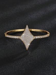 1 pulseira feminina luxuosa, minimalista e requintada, com design de estrela de quatro pontas e pequenos diamantes, adequada como presente de aniversário e feriado para esposa, família, amigos, amante, mãe, para uso diário, festa e festival