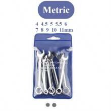 10pcs Mini Wrench Set, Metric & SAE Spark Plug Wrench Set, Open-End & Box-End Wrench Set, Small Wrench Set, Combo Wrench Set With Storage Bag, 4mm-11mm & 5/32"-7/16"