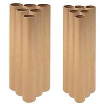 12 rollos de cartón vacíos de 2 tamaños, 1.2'' y 1.6'', para manualidades y proyectos de arte DIY, rollos de papel higiénico de cartón larga (marrón) - Marrón - Ver 1