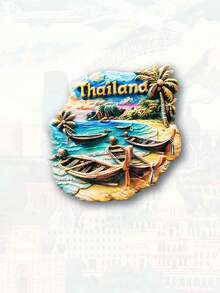 1 pieza Imán de nevera con mapa mundial, regalo de recuerdo de decoración del hogar con estilo INS - Multicolor - Ver 8