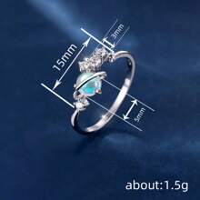 1pc Women's Fashion Cubic Zirconia Decorated Engagement/Wedding Ring, Suitable For Daily Wear, Weddings, Parties, Valentine's Day, Birthday Gift