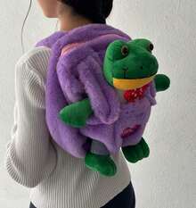 Kit Mochila Transportadora de Rana Rene de Lara Campos - Incluye Rana Rhenee - Mochila y Rana - Morado Violeta - Ver 2