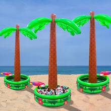 1pc Inflatable Parrot Palm Tree Ice Bucket, Made Of PVC Material, Multipurpose As Ice Bucket And Decoration, Suitable For Beach, Swimming Pool, Holiday And Party Decoration - Multicolor - View 8