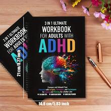 3-In-1 ADHD Workbook: 101 Expert Tips For Habit Improvement, Relax Coloring, And Practical Goal Planning - The Ultimate Guide To Adult ADHD, ADHD Journal, Colorful Brain Design, Suitable For Detailed Goal Setting School Supplies,Back To School - Spiral Notebook - View 2