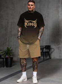 Men's Summer Casual Sports Short Sleeve Top And Shorts Set