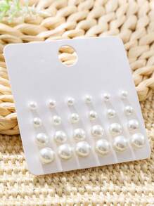 TopHanqi 72/36/12/6 Pairs Minimalist Elegant Faux Pearl Stud Earrings, Suitable For Women's Daily Wear, Commuting, Gathering, Dating, Gift, All Season