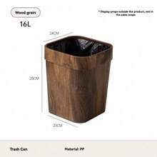 Cestino dei rifiuti con pedale 12L/16L, bidone della spazzatura di alta gamma con finitura in legno, con doppio scomparto e coperchio, impermeabile, per uso domestico, salotto, bagno, toilette, per l'organizzazione della cucina