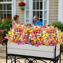 5 Packungen UV-beständige künstliche Gänseblümchenblumen - mehrfarbige Kunststoff-Kunstpflanzen für Garten, Veranda, Fensterbank und Wohndekoration, ideal für Hochzeiten, Verlobungen und ganzjährige Verwendung, im Innen- und Außenbereich, ohne Behälter, geeignet für Ostern, St. Patricks Tag, Ramadan, Muttertag, Memorial Day