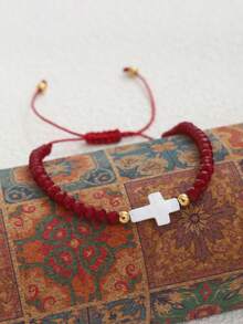 ZIRUISP Jesus Cross Beads Bracelet Hand Woven Adjustable Christian Religious Jewelry For Women Men Perfect Gift For Baptism ,Daily Wear And Spiritual Inspiration - 1 Cross Beaded Bracelet - View 3