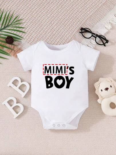 Body personnalisé à manches courtes avec nom imprimé pour bébés garçons et filles, col rond, décontracté, lavable en machine