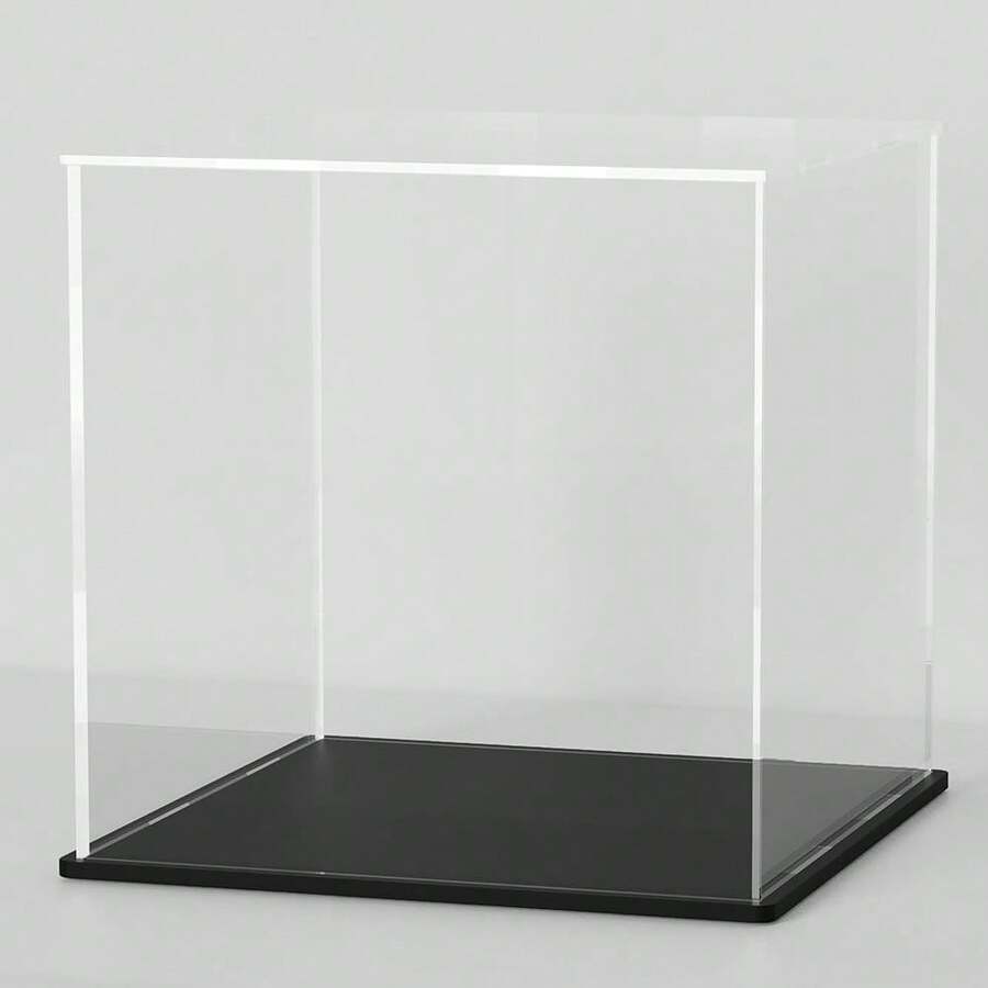 7X7X7 H Clear Acrylic Display Case, Rec Acrylic Box For Model Car Showcase, Plexiglass Case With Matt Bla Stand For - Multicolor - View 1