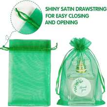 Pack Of 100 Gift Organza Bags Light Green