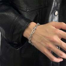 1 pièce Nouvelle populaire en acier inoxydable Bracelet en chaîne personnalisé en acier de titane fait main, accessoire frais et simple
