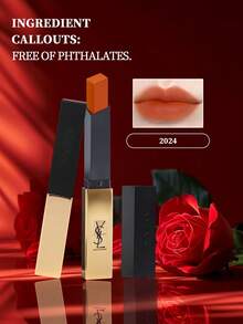 Yves Saint Laurent YSL Rouge Pur Couture The Slim 絲絨極致顯色唇膏 #2024 2g/0.07 Oz -| 高顯色度、霧面絲絨妝感，打造大膽持久色彩 | 不暈染不裂開 | 輕盈不乾澀、不黏膩質地 - 2024 - 查看 5